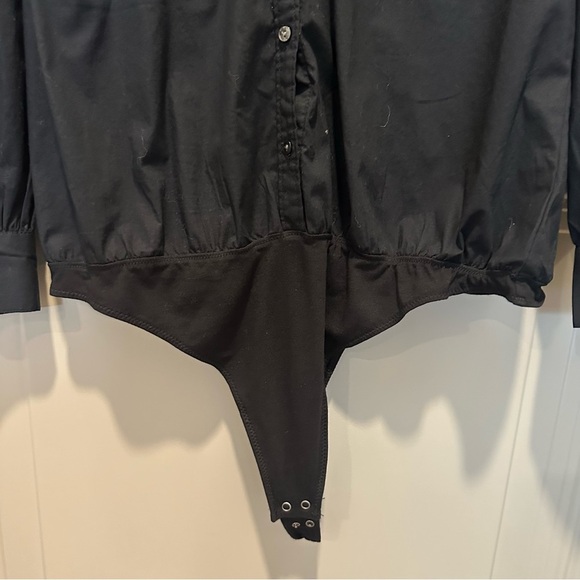 Ambercrombie & Fitch Women’s Button Down Long Sleeve Bodysuit Black Size XL - Picture 5 of 6